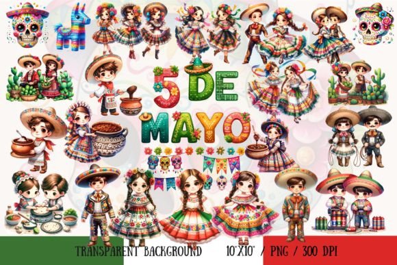 5 De Mayo Watercolor Illustrations: Infuse Festive Spirit