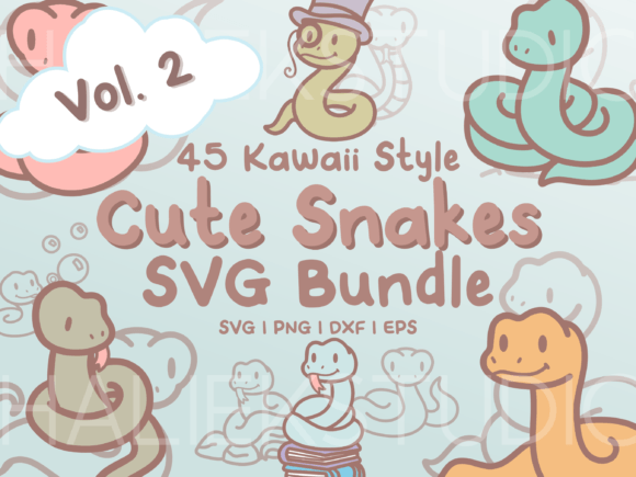 Adorable Reptile Art: Cute Snakes Vol. 2 SVG Collection