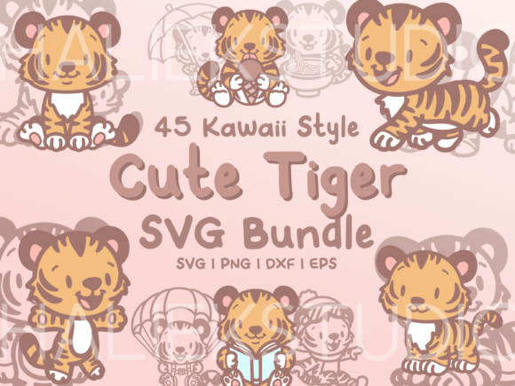 Adorable Tiger SVG Illustrations for Creative Projects
