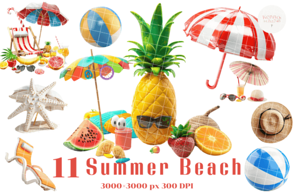 Bring Coastal Calm to Your Projects with Summer Beach Watercolor Illustrations