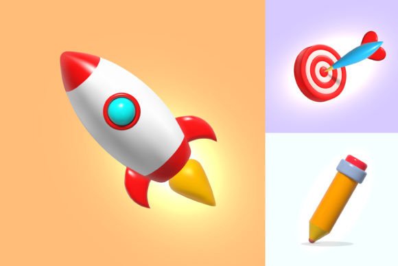 Bringing Objects to Life with Vector 3D Cute Illustrations