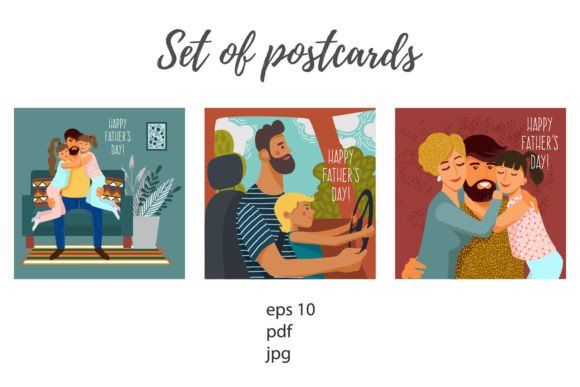 Charming Cute Illustrations for Fathers Day Projects