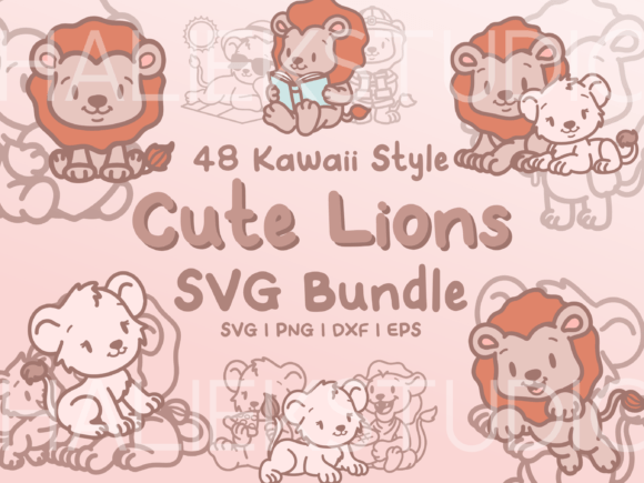 Charming Lion SVG Illustrations for Creative Projects