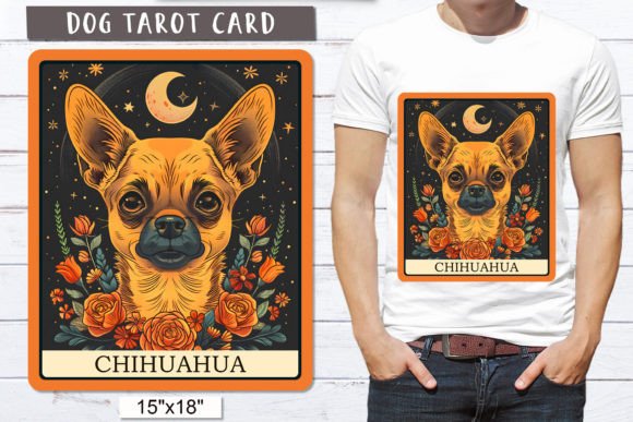 Chihuahua Tarot Card Dog Illustrations: A Unique Design Asset