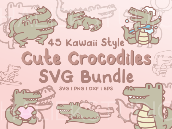 Cute Crocodiles SVG: 45 Charming Illustrations for Your Projects
