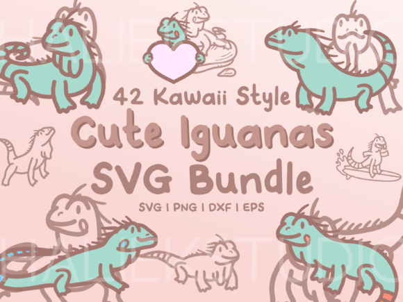 Cute Iguanas SVG: 42 Adorable Illustrations for Creative Projects