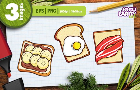 Cute Yummy Bread Vector Illustrations for Designers