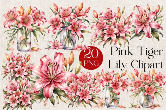 Elevate Projects with Pink Tiger Lily Clipart