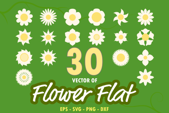 Flower Flat Illustrations: 30 Versatile Vector Designs for Modern Projects