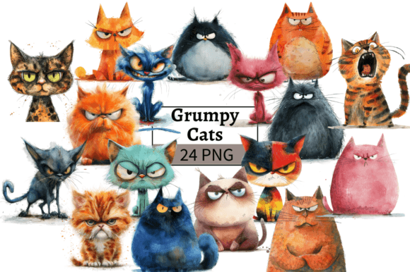 Funny Grumpy Cats PNG Illustrations: A Guide to Feline Attitude