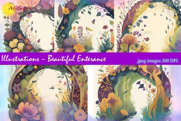 Illustrations - Beautiful Entrance: Your Gateway to Striking Design Assets