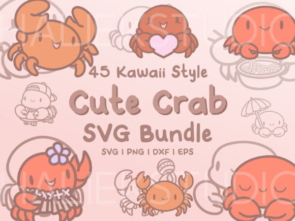 Kawaii Crab SVG Collection: 45 Playful Illustrations for Your Creative Projects