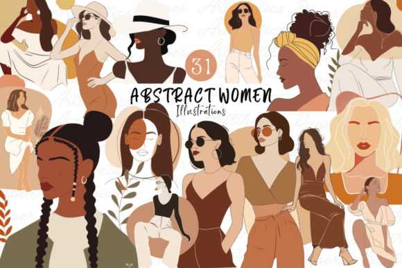 Modern Abstract Women Illustrations: Elevate Your Visual Projects