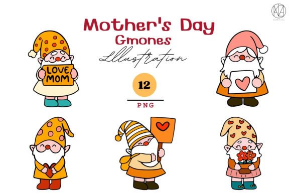 Warmth and Whimsy: Gnome Mother's Love Illustrations for Designers