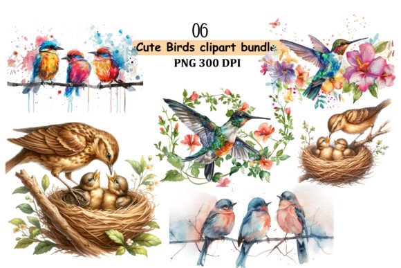 Watercolor Bird Illustrations: A PNG Bundle for Creative Projects