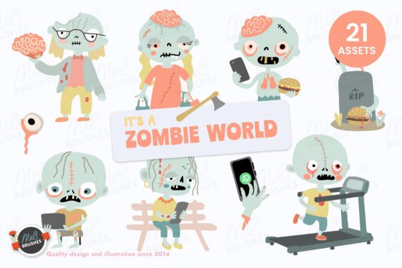 Zombie World Illustrations: A Playful Twist on the Undead